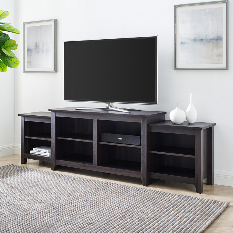 Dooly TV Stand for TVs up to 50" Rustic Oak open Storage Across the Board