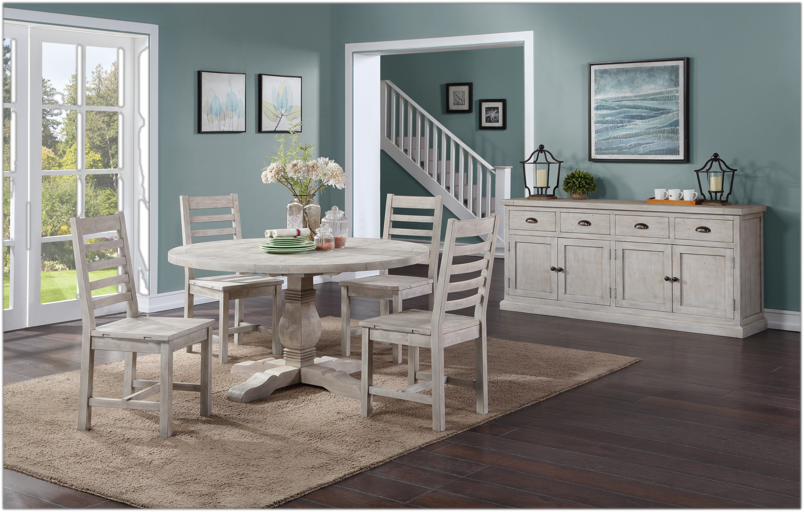 Kinston 55" Pine Solid Wood Pedestal Dining Table