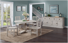 Kinston 55" Pine Solid Wood Pedestal Dining Table