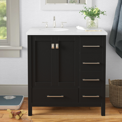 Broadview 32" Single Bathroom Vanity Set Base is Made from Solid