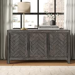 Gray Wash Brennan 60'' Wide Sideboard Clutter Concealing Cabinet