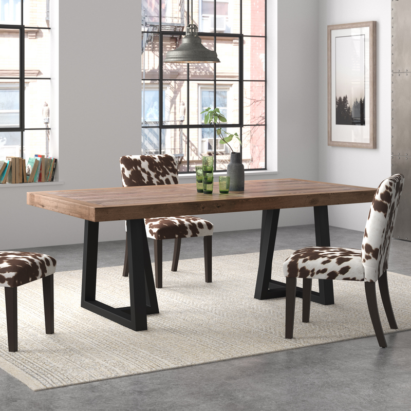 Gray solid best sale wood dining table