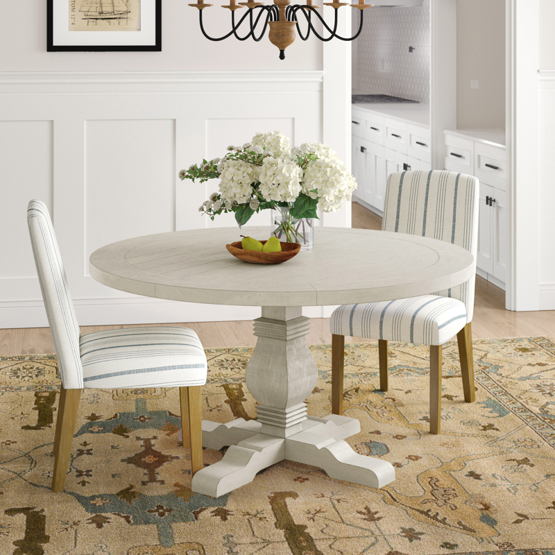 Kinston 55" Pine Solid Wood Pedestal Dining Table