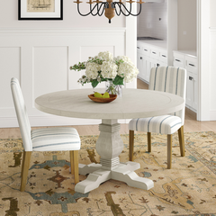 Kinston 55" Pine Solid Wood Pedestal Dining Table