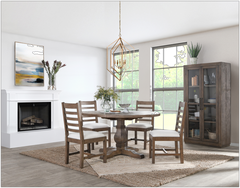Kinston 55" Pine Solid Wood Pedestal Dining Table