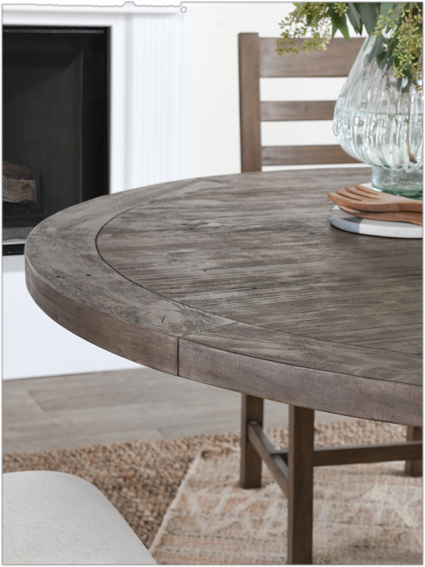 Kinston 55" Pine Solid Wood Pedestal Dining Table