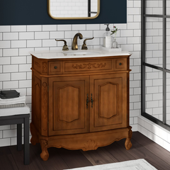Light Antique Beige Halethorpe 36" Single Bathroom Vanity Set Indoor Design