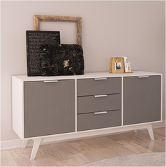 59.06'' Wide 3 Drawer Sideboard Two Drawers Offer Shelved Cabinet Storage for Everything Perfect for Organize