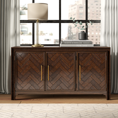 Gray Wash Brennan 60'' Wide Sideboard Clutter Concealing Cabinet