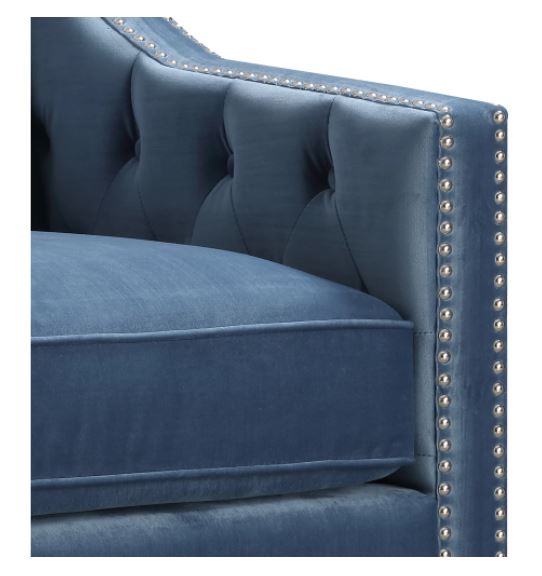 Picket House Furnishings Teagan Tufted Upholstered Accent Chair Marine Blue